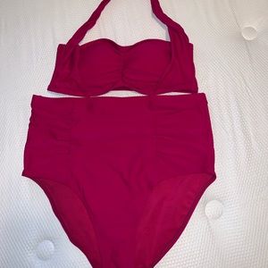 2 piece high waisted swimsuit